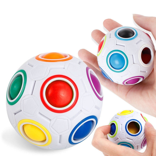 Mini Magic Rainbow Ball Football Fidget Λευκό